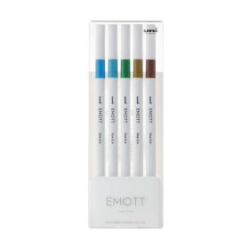   Tűfilc UNI EMOTT 5 darabos 0,4mm (égkék, türkiz, pálmazöld, sötétsárga, barna)