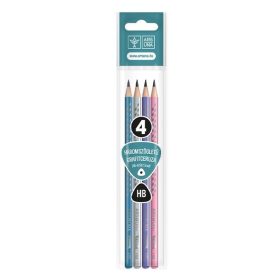   Grafitceruza ARS UNA háromszögletű ezüst levél HB 4 darabos