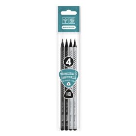   Grafitceruza ARS UNA háromszögletű fa fekete csillag HB 4 darabos