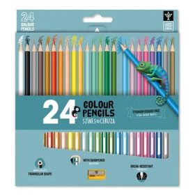   Színes ceruza ARS UNA háromszögletű + hegyező 24 darabos