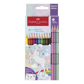   Színes ceruza FABER-CASTELL kastélyos Unikornis matricával 10 darabos + 3 darab pasztell színes ceruzával