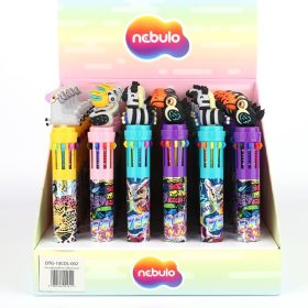 Golyóstoll NEBULO 0,7 mm 10 színű Safari