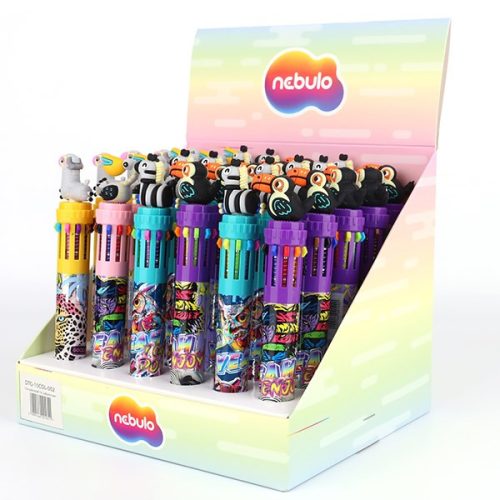 Golyóstoll NEBULO 0,7 mm 10 színű Safari