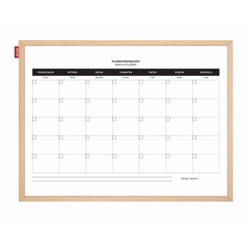 Havi tervezőtábla MEMOBE mágneses 40x60 cm