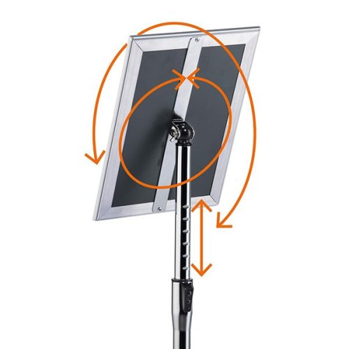 Plakátkeret DURABLE padló állvánnyal A/4 alumínium ezüst