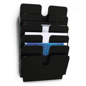   Prospektustartó DURABLE Flexiplus A/4 fekvő fali 6 részes fekete