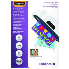   Lamináló fólia FELLOWES A/4 80 mikron fényes öntapadó 100/csom