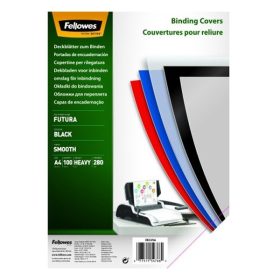   Előlap FELLOWES Futura A/4 280 mikron polipropilén matt fekete 100/csom