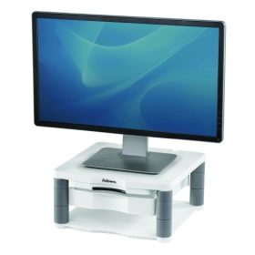   Monitorállvány FELLOWES Premium Plus fiókkal platinaszürke