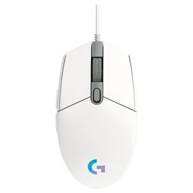   Egér vezetékes LOGITECH G102 LightSync USB 6 gombos 8000 DPI fehér