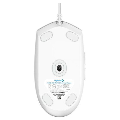 Egér vezetékes LOGITECH G203 Lightsync USB 6 gombos 8000 DPI fehér