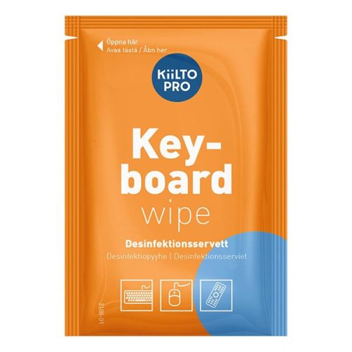Tisztítókendő KiiLTO PRO műanyagohoz fertőtlenítő egyesével csomagolt 80 darabos
