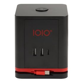   Kábel hosszabbító IOIO 3 aljzat 1,5m, 2xUSB-A, 1xUSB-C fekete