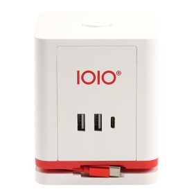   Kábel hosszabbító IOIO 3 aljzat 1,5m, 2xUSB-A, 1xUSB-C fehér