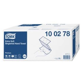   Kéztörlő hajtogatott TORK Extra Soft Singlefold H3 ("Z") 23x22 cm 200 lap fehér 2 rétegű 15 csomag/karton