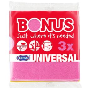   Törlőkendő általános BONUS vegyes színű 18x18cm 3 darabos