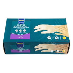   Gumikesztyű egyszer használatos latex púdermentes fehér XL 10 100 darabos