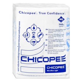   Törlőkendő mikroszálas CHICOPEE Microfibre Light gyorskendő nem mosható 34 x 40 cm kék mintával 40 darabos