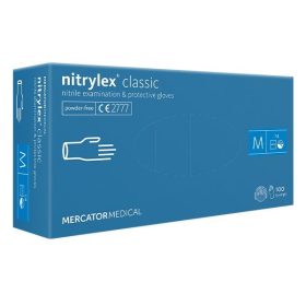   Gumikesztyű egyszer használatos nitril púdermentes kék M 8 100 darabos