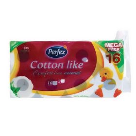   Toalettpapír PERFEX Cotton Comfort Line 3 rétegű 16 tekercses natural