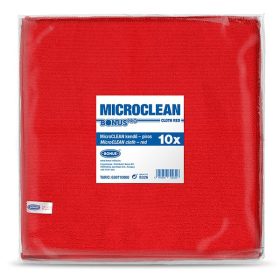   Törlőkendő mikroszálas BONUS microCLEAN HoReCa HACCP 40x40 cm piros 10 darabos
