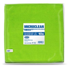   Törlőkendő mikroszálas BONUS microCLEAN HoReCa HACCP 40x40 cm zöld 10 darabos
