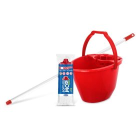   Felmosó szett BONUS extra vödör 11L+ 120cm nyél + softmop pótfej piros