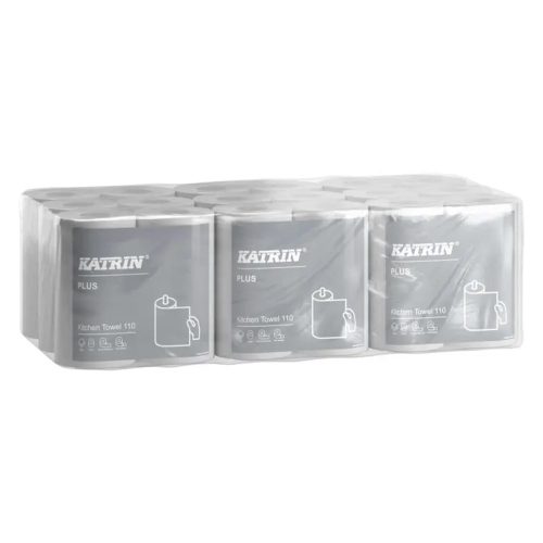 Kéztörlő tekercses KATRIN Plus Kitchen 110 2 tekercses 13,4 cm 24 m 2 rétegű fehér