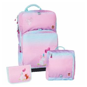   Iskolatáska szett LEGO Maxi Plus 3 részes Sparkle tornazsákkal és felszerelt tolltartóval