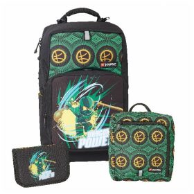   Iskolatáska szett LEGO Optimo 3 részes Ninjago Dragon tornazsákkal és felszerelt tolltartóval
