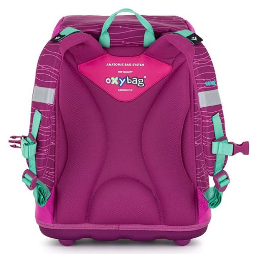 Iskolatáska szett OXY SHERPY 4 részes Pink tolltartóval, tornazsákkal és cserélhető matricával