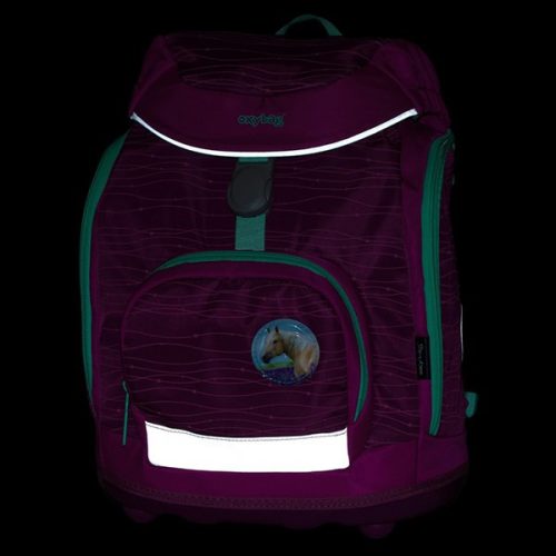 Iskolatáska szett OXY SHERPY 4 részes Pink tolltartóval, tornazsákkal és cserélhető matricával