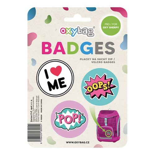 Iskolatáska szett OXY SHERPY 4 részes Pink tolltartóval, tornazsákkal és cserélhető matricával