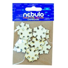 Karton dekoráció NEBULO mini hópelyhek 10 darabos