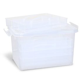   Tárolódoboz PRIMO 25,5x17x14,5 cm műanyag 4 db elválasztó tálcával