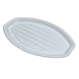   Hidegtál 5 személyes cukornád lebomló 43 x 28 cm fehér 50 darabos