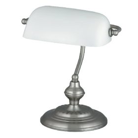   Asztali lámpa RÁBALUX Bank halogén E27 60W fém szatin króm