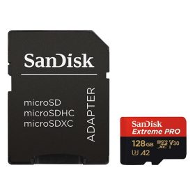   Memóriakártya SANDISK microSDXC Extreme PRO U3 V30 128 GB  + adapter