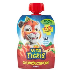 Gyümölcspüré SIÓ Vitatigris Eper 100% 90 g