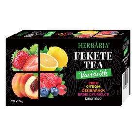   Fekete tea HERBÁRIA erdei gyümölcs-barack-citrom-eper mix 20 filter/doboz