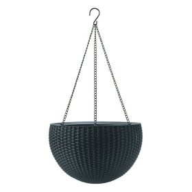   Virágcserép KETER Hanging műrattan felakasztható antracit