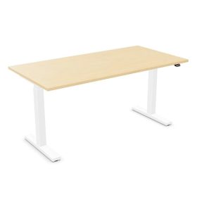   Íróasztal NOWYSTYL elektromosan állítható magasságú 1600x800 mm fehér T-lábas világos fenyő