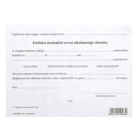   Nyomtatvány elsőfokú munkaköri orvosi alkalmassági vélemény