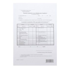   Nyomtatvány beutalási munkaköri orvosi alkalmassági vizsgálatra A/4