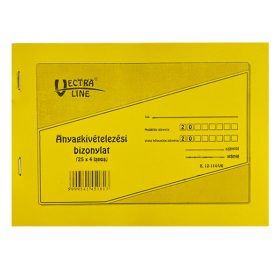   Nyomtatvány anyagkivételezési bizonylat VECTRALINE A/5 fekvő 25x4 lapos 8 tételes