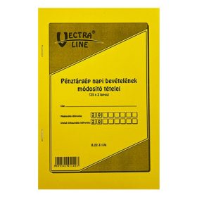   Nyomtatvány pénztárgép napi bevételeinek módosító tételei VECTRALINE A/5 álló 25x2 lapos
