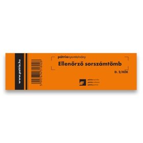   Nyomtatvány ellenőrző sorszámtömb PÁTRIA D2 100 lapos 146x40 mm vegyes