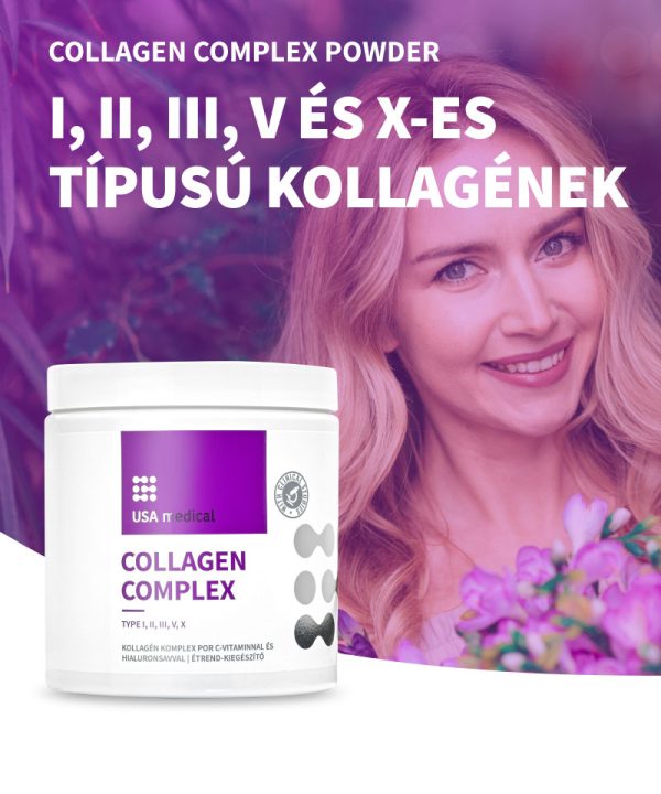 USA medical Collagen Complex – I, II, III, V & X – kollagén por 240 g