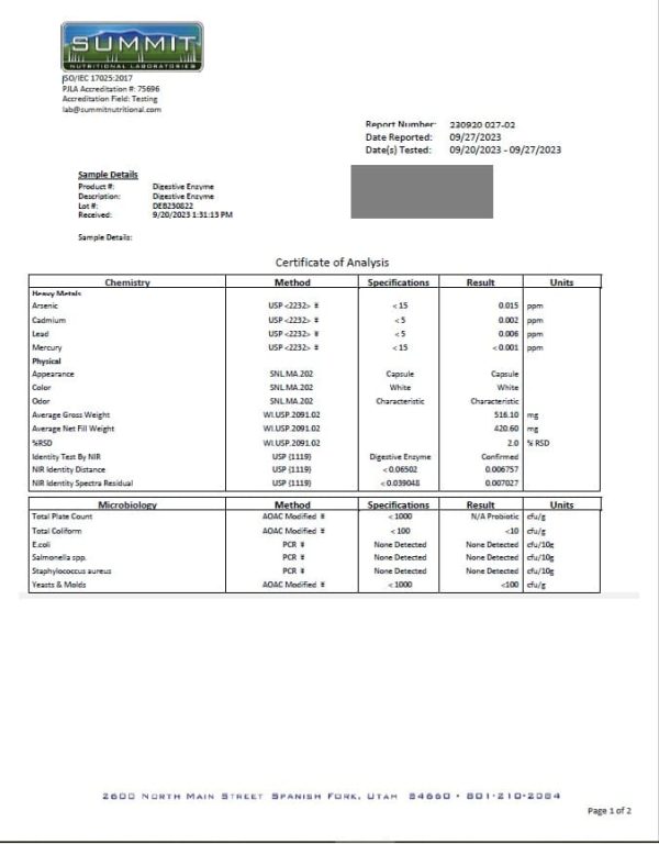 USA medical Emésztőenzim keverék kapszula 60 db - Image 2