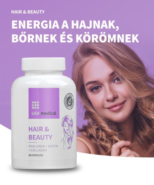 USA medical Hajvitamin kapszula hialuronnal, kollagénnel és biotinnal 60 db